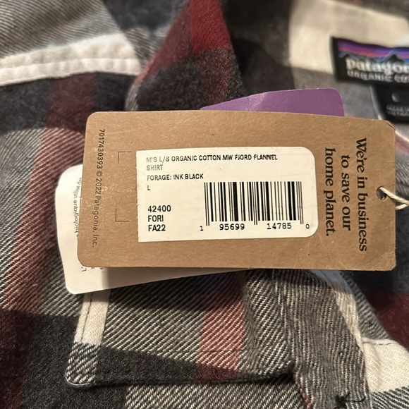 Mens Patagonia Flannel Long Sleeve Button Down Shirt Size Large New - Picture 4 of 5